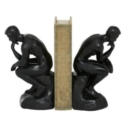 9" Black The Thinker Vintage Bookends