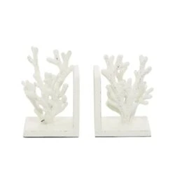 7" Coral Metal Bookend Set White -Michaels Decor Sale D494217S 3