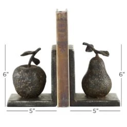6" Gray Metal Rustic Fruit Bookends 13 6" Gray Metal Rustic Fruit Bookends -Michaels Decor Sale D494221S 6