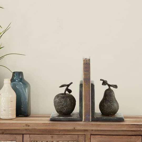 6" Gray Metal Rustic Fruit Bookends 8 6" Gray Metal Rustic Fruit Bookends - Image 6