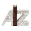 CosmoLiving By 8" Cosmopolitan Contemporary A & Z Dolomite Bookend Set White 2 CosmoLiving By 8" Cosmopolitan Contemporary A & Z Dolomite Bookend Set White -Michaels Decor Sale D494224S 1