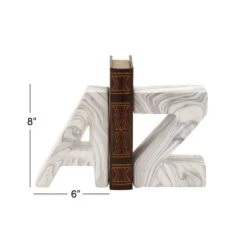 CosmoLiving By 8" Cosmopolitan Contemporary A & Z Dolomite Bookend Set White 17 CosmoLiving By 8" Cosmopolitan Contemporary A & Z Dolomite Bookend Set White -Michaels Decor Sale D494224S 6