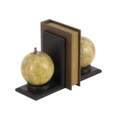 8" Rustic Brown Wood Globe Bookends -Michaels Decor Sale D494232S 3