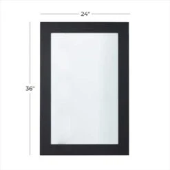36" Black Rectangle Wood Contemporary Wall Mirror -Michaels Decor Sale D494459S 5