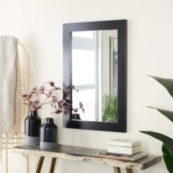 36" Black Rectangle Wood Contemporary Wall Mirror -Michaels Decor Sale D494459S 6