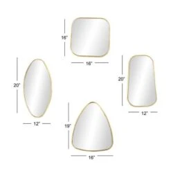 CosmoLiving By Cosmopolitan Set Of 4 Gold Wood Glam Wall Mirror, 24", 21", 20" -Michaels Decor Sale D494482S 6