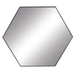 CosmoLiving By Cosmopolitan Black Contemporary Wood Wall Mirror, 21" X 24"