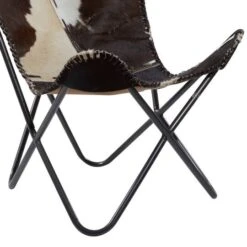 White Cow Hide Leather And Iron Rustic Accent Chair, 36" X 29" X 30" -Michaels Decor Sale D494558S 4