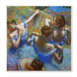 Stupell Industries Ballet Dancers Blue Green Classic Degas Painting,12" X 12"