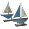 Set Of 2 Blue Metal Coastal Sail Boat Sculpture, 17", 16" 2 Set Of 2 Blue Metal Coastal Sail Boat Sculpture, 17", 16" -Michaels Decor Sale D501423S 1