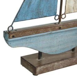 Set Of 2 Blue Metal Coastal Sail Boat Sculpture, 17", 16" -Michaels Decor Sale D501423S 4