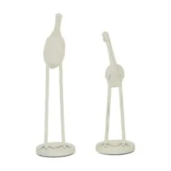 Set Of 2 White Metal Coastal Bird Sculpture, 10", 12" -Michaels Decor Sale D501428S 2