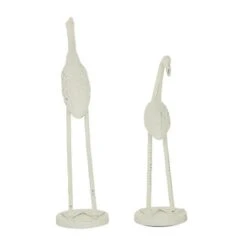 Set Of 2 White Metal Coastal Bird Sculpture, 10", 12" -Michaels Decor Sale D501428S 6