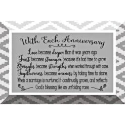 With Each Anniversary Glass Plaque With Easel
