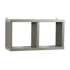 Gray Wood Contemporary Wall Shelf, 12" X 23" X 7"