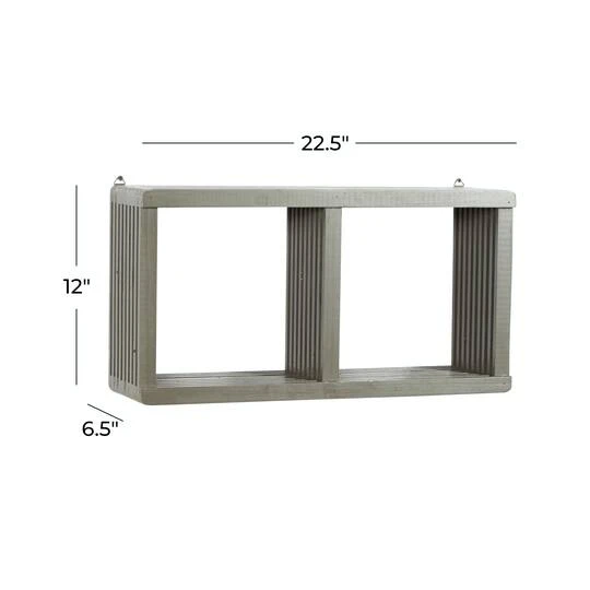 Gray Wood Contemporary Wall Shelf, 12" X 23" X 7" 10 Gray Wood Contemporary Wall Shelf, 12" X 23" X 7" - Image 8