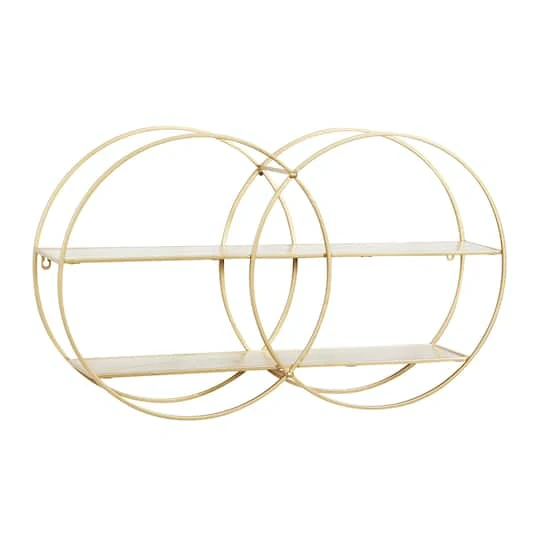 CosmoLiving By Cosmopolitan Gold Metal Contemporary Wall Shelf, 18" X 30" X 6" 4 CosmoLiving By Cosmopolitan Gold Metal Contemporary Wall Shelf, 18" X 30" X 6" - Image 2