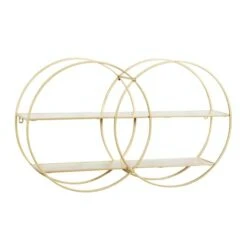 CosmoLiving By Cosmopolitan Gold Metal Contemporary Wall Shelf, 18" X 30" X 6"