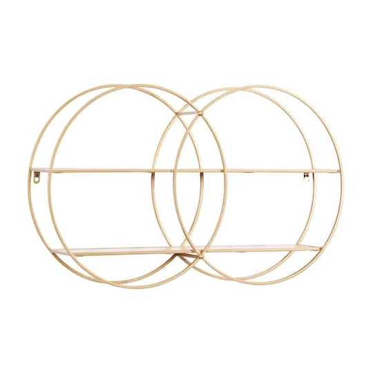 CosmoLiving By Cosmopolitan Gold Metal Contemporary Wall Shelf, 18" X 30" X 6" 5 CosmoLiving By Cosmopolitan Gold Metal Contemporary Wall Shelf, 18" X 30" X 6" - Image 3