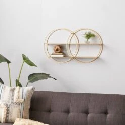 CosmoLiving By Cosmopolitan Gold Metal Contemporary Wall Shelf, 18" X 30" X 6" 19 CosmoLiving By Cosmopolitan Gold Metal Contemporary Wall Shelf, 18" X 30" X 6" -Michaels Decor Sale D502376S 8