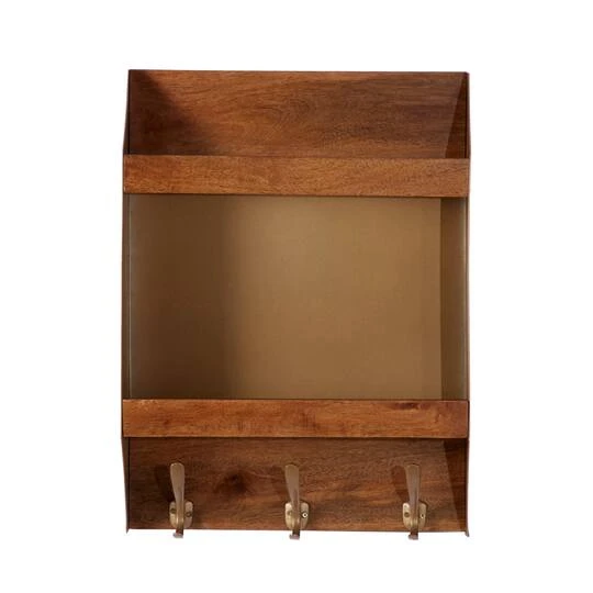 Brown Metal Industrial Wall Shelf, 22" X 16" X 5" 5 Brown Metal Industrial Wall Shelf, 22" X 16" X 5" - Image 3