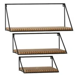 Set Of 3 Black Metal Industrial Wall Shelf, 24", 19", 14" -Michaels Decor Sale D502384S 1 1
