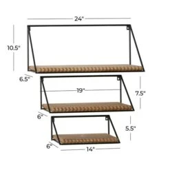 Set Of 3 Black Metal Industrial Wall Shelf, 24", 19", 14" -Michaels Decor Sale D502384S 5