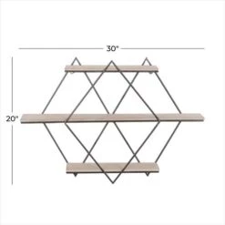 Brown Wood Contemporary Wall Shelf, 20" X 30" X 7" -Michaels Decor Sale D502394S 7