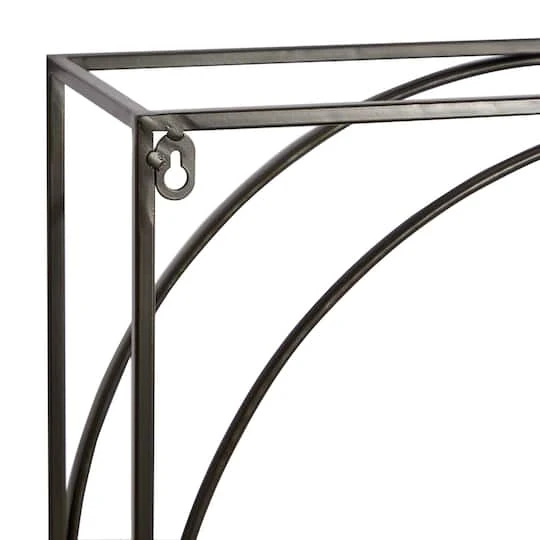 Gray Metal Contemporary Wall Shelf, 32" X 32" X 7" 8 Gray Metal Contemporary Wall Shelf, 32" X 32" X 7" - Image 6