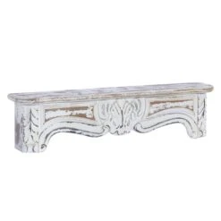 White Wood Vintage Wall Shelf, 9" X 36" X 6" 14 White Wood Vintage Wall Shelf, 9" X 36" X 6" -Michaels Decor Sale D502399S 2