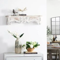 White Wood Vintage Wall Shelf, 9" X 36" X 6" 20 White Wood Vintage Wall Shelf, 9" X 36" X 6" -Michaels Decor Sale D502399S 8