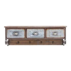 Brown Wood Farmhouse Wall Shelf, 13" X 38" X 10" -Michaels Decor Sale D502414S 1 1