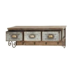 Brown Wood Farmhouse Wall Shelf, 13" X 38" X 10" -Michaels Decor Sale D502414S 2