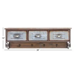 Brown Wood Farmhouse Wall Shelf, 13" X 38" X 10" -Michaels Decor Sale D502414S 6