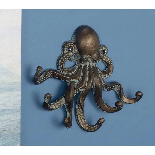 Set Of 2 Bronze Metal Coastal Wall Hook, 8" X 7" 13 Set Of 2 Bronze Metal Coastal Wall Hook, 8" X 7" - Image 11