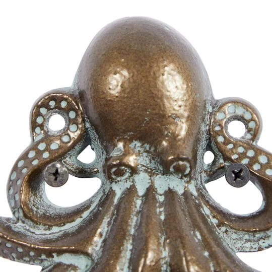 Set Of 2 Bronze Metal Coastal Wall Hook, 8" X 7" 6 Set Of 2 Bronze Metal Coastal Wall Hook, 8" X 7" - Image 4