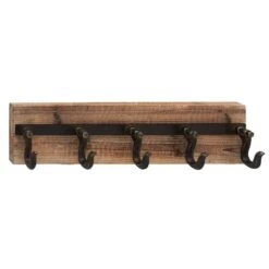 Brown Wood Industrial Wall Hooks, 6" X 24" X 4" -Michaels Decor Sale D502445S 2