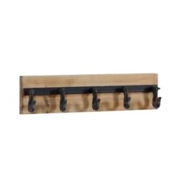 Brown Wood Industrial Wall Hooks, 6" X 24" X 4" -Michaels Decor Sale D502445S 3