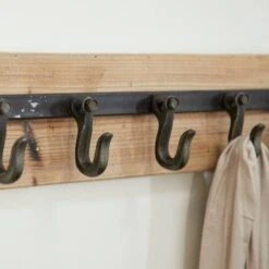 Brown Wood Industrial Wall Hooks, 6" X 24" X 4" -Michaels Decor Sale D502445S 5