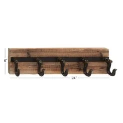 Brown Wood Industrial Wall Hooks, 6" X 24" X 4" -Michaels Decor Sale D502445S 7