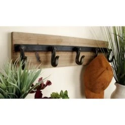 Brown Wood Industrial Wall Hooks, 6" X 24" X 4" -Michaels Decor Sale D502445S 9