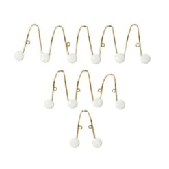 Set Of 3 Gold Metal Glam Wall Hook, 4", 10", 17"