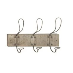 Gray Metal Vintage Wall Hook, 11" X 18" X 4"