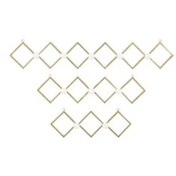 Set Of 3 Gold Metal Glam Wall Hook, 17", 22", 33"