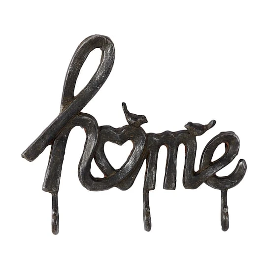 Black Metal Industrial Wall Hook, 11" X 12" X 2" 4 Black Metal Industrial Wall Hook, 11" X 12" X 2" - Image 2