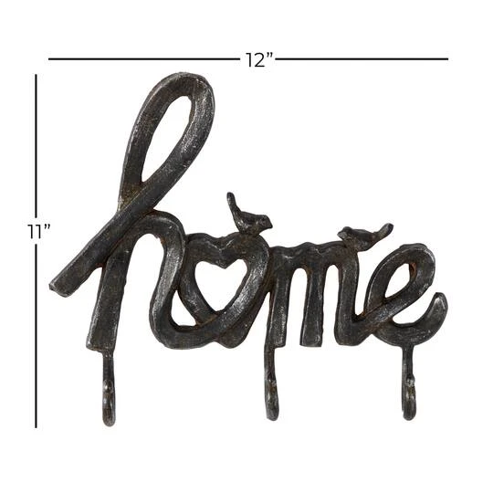 Black Metal Industrial Wall Hook, 11" X 12" X 2" 8 Black Metal Industrial Wall Hook, 11" X 12" X 2" - Image 6