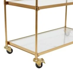 Brass Iron Traditional Bar Cart, 31" X 38" X 14" -Michaels Decor Sale D502500S 4