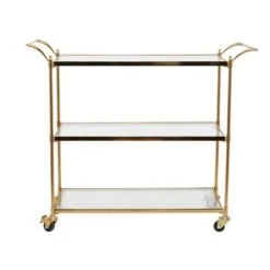 Brass Iron Traditional Bar Cart, 31" X 38" X 14" -Michaels Decor Sale D502500S 6