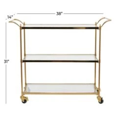 Brass Iron Traditional Bar Cart, 31" X 38" X 14" -Michaels Decor Sale D502500S 7