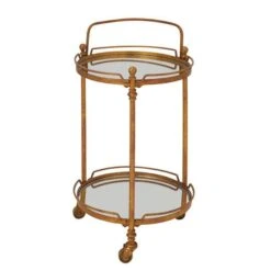 Brass Iron Bar Cart, 31" X 19" X 18"